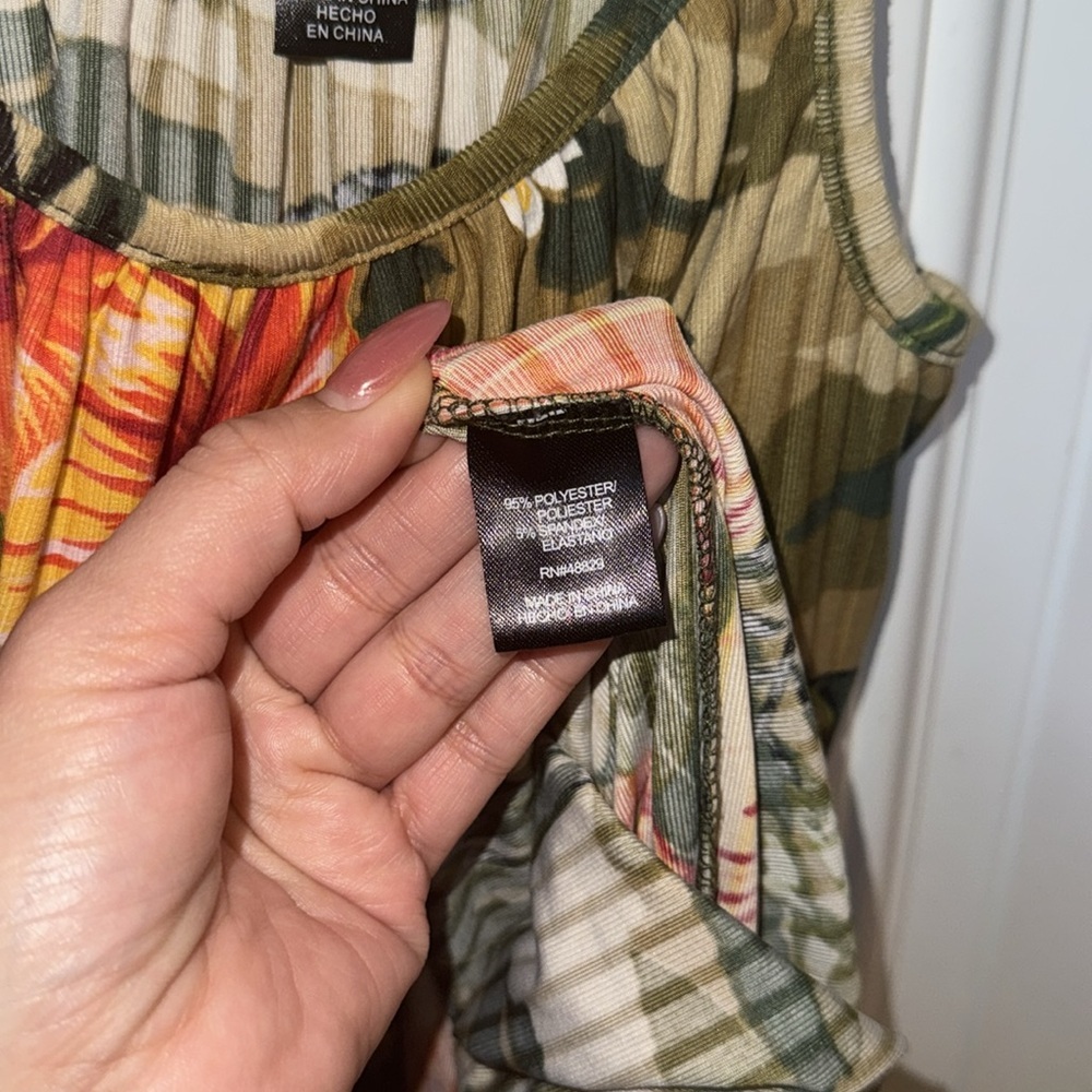 LOVE- Tropical Print Maxi Dress – Size Large - Picture 7 of 11
